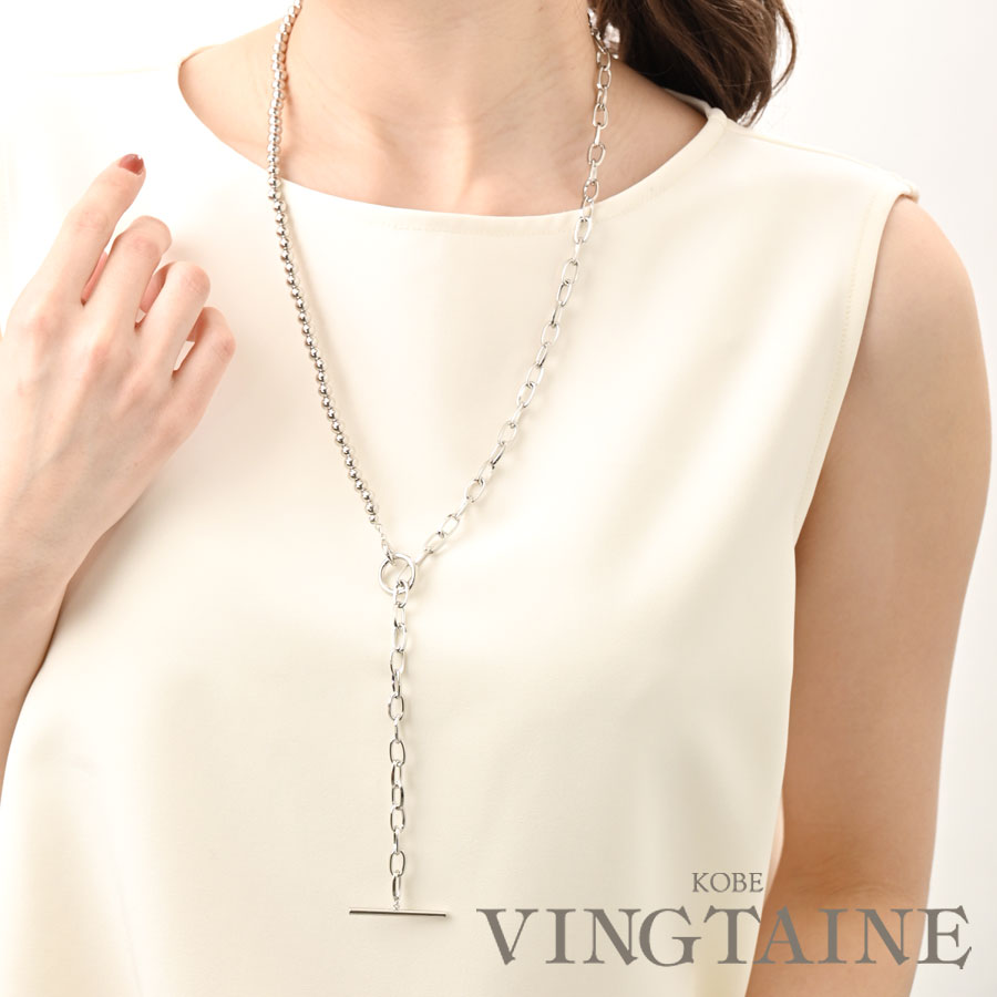 ◇SALE◇メタルボール×チェーンラリアットネックレス C3331 