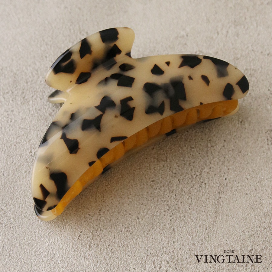 定形外発送・ネコポス不可】 べっ甲風ヘアバンスクリップ（L) H-142