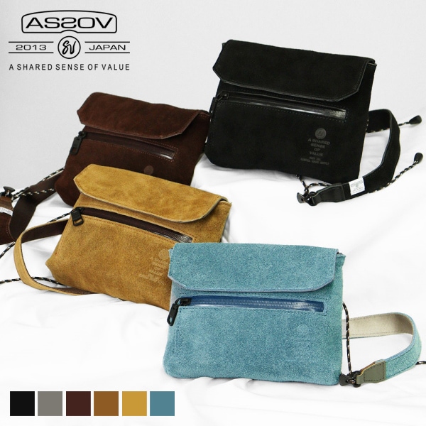 アッソブ AS2OV ショルダーバッグ WATER PROOF SUEDE Sacoche Wallet ウォータープルーフ スウェードサコッシュ ウォレット 財布 各色 091753 | ブランド [正規取扱店]