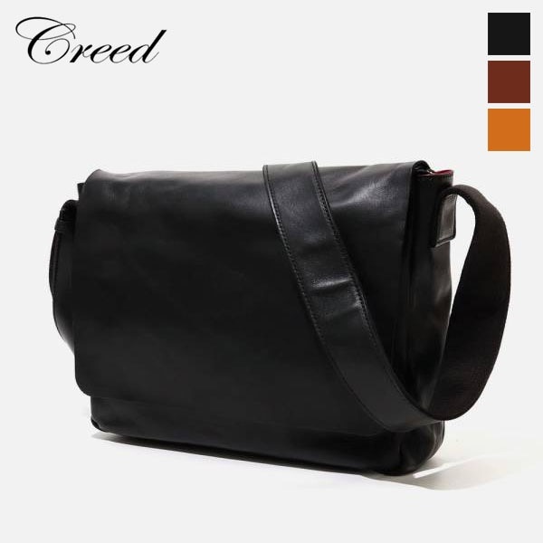 レザーショルダーバッグ　CREED クリード　ブラック クリード Creed ショルダーバッグ WAX VINTAGE ワックスヴィンテージ