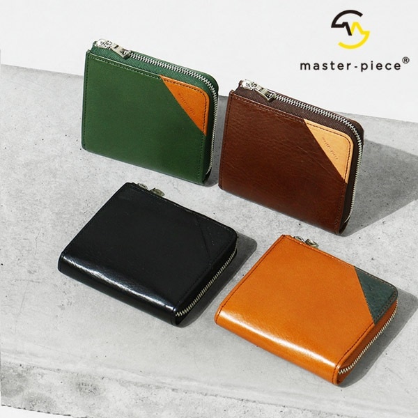 マスターピース master-piece 二つ折り財布 Corner コーナー ミドルウォレット メンズ L字型 ミニ財布 レザー 本革 日本製 各色 223852 | ブランド [正規取扱店]
