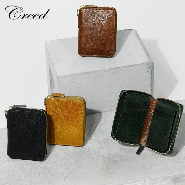 クリード Creed 二つ折り財布 ROUND MIDDLE ラウンド ミドルウォレット ALCE メンズ レディース ミニ財布 レザー 日本製 各色 312C996 | ブランド [正規取扱店]