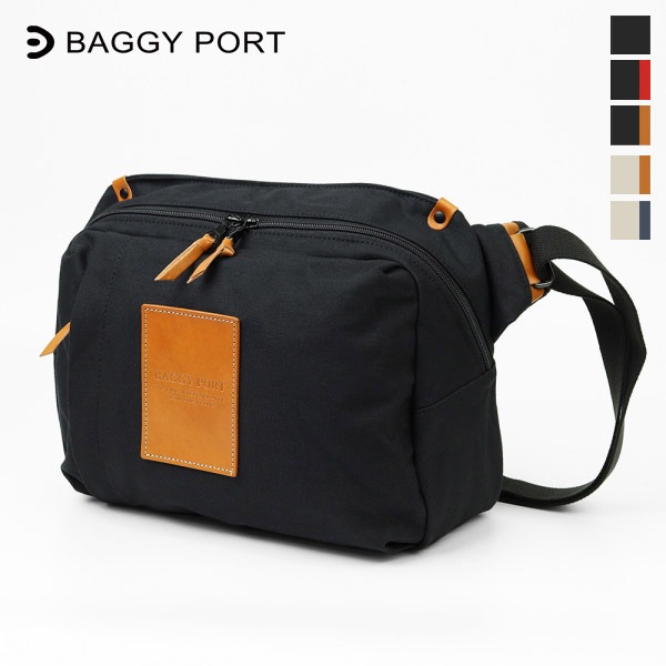 バギーポート BAGGYPORT ショルダーバッグ ブラック帆布 横型 メンズ レディース バッグ 10号帆布 日本製 各色 YNM-416 | ブランド [正規取扱店]