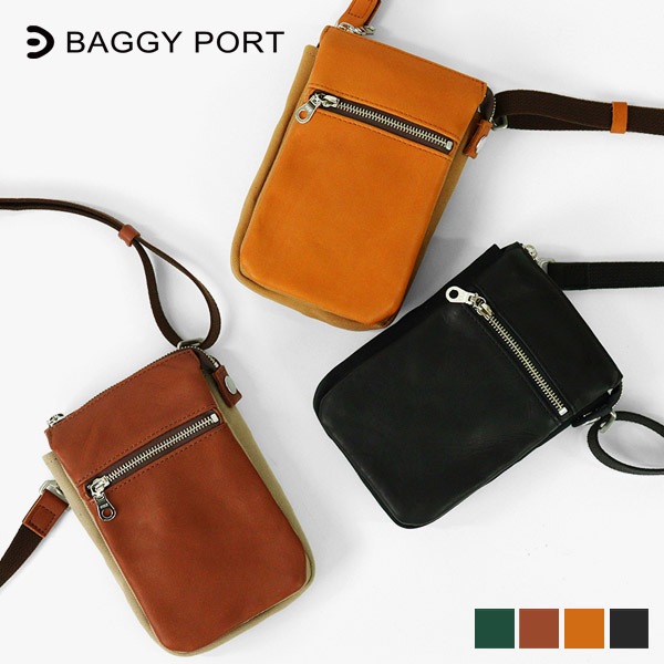 バギーポート BAGGYPORT ショルダーバッグ グローブレザー ミニショルダー 6号帆布 メンズ レディース 本革 日本製 各色 YNM-224 | ブランド [正規取扱店]
