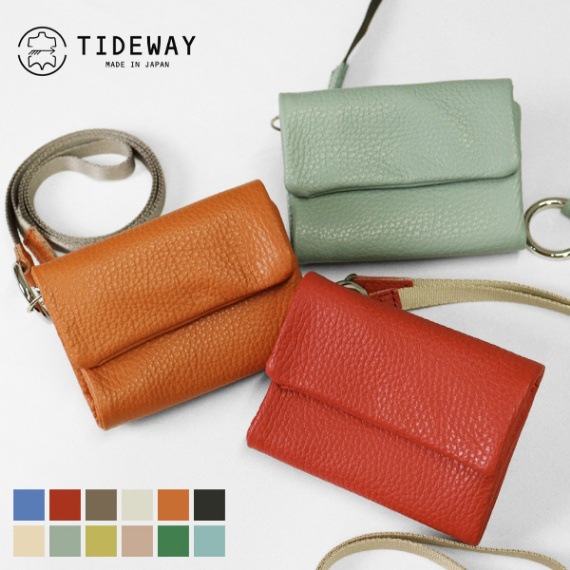 タイドウェイ TIDEWAY 三つ折り財布 MONTH SMALL WALLET SHOULDER マンス ミニ財布 ストラップ付 誕生月 牛革 日本製 各色 T2842 | ブランド [正規取扱店]