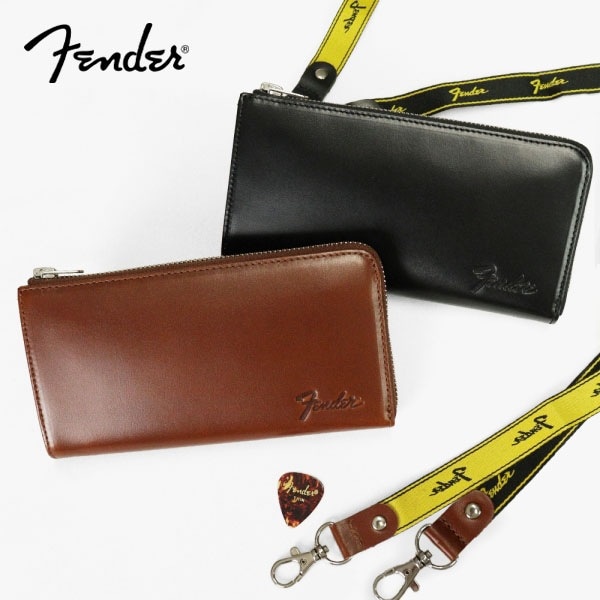 フェンダー Fender 長財布 モノグラムストラップ ギターピック付き L字ファスナー メンズ レディース レザー 各色 950-704 | ブランド [正規取扱店]