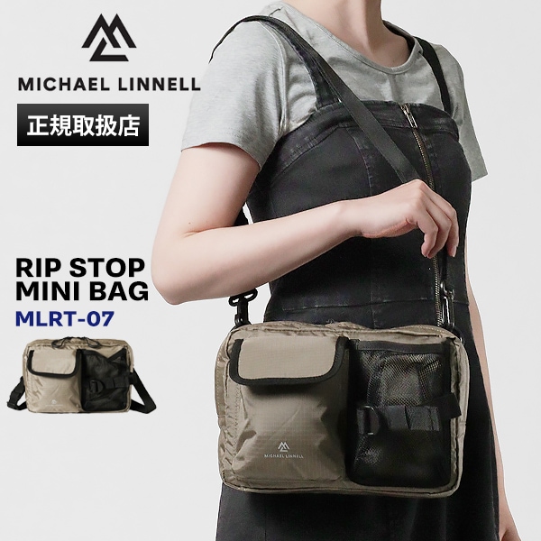 マイケルリンネル Michael Linnell ショルダーバッグ RIP STOP ミニショルダー リップストップ メンズ レディース 4L 撥水 軽量 ベージュ MLRT-07 | ブランド [正規取扱店]