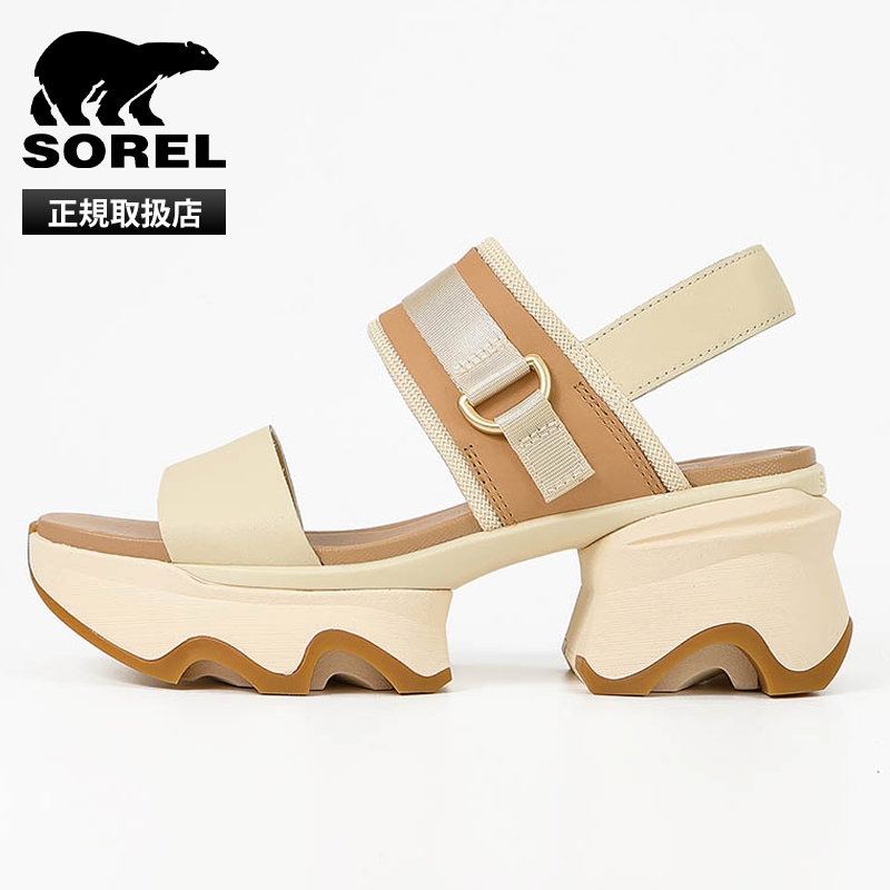 ソレル SOREL サンダル レディース キネティックインパクト スリングバック ヒールサンダル KINETIC IMPACT SLINGBACK HEEL SANDAL 靴 NL4951 293 Honey White Sea Salt | ブランド [正規取扱店]