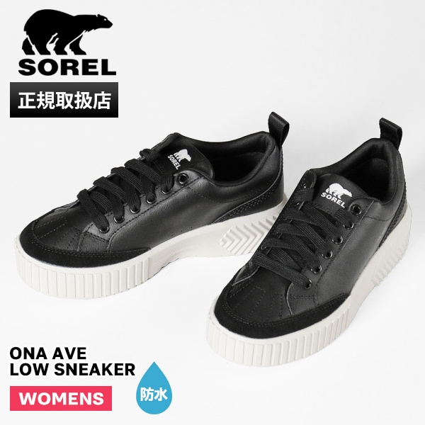 ソレル SOREL スニーカー レディース オーエヌエー アベニュー ロウ スニーカー ONA AVE LOW SNEAKER ブラック Black, Sea Salt 靴 防水 NL5139 010 | ブランド [正規取扱店]