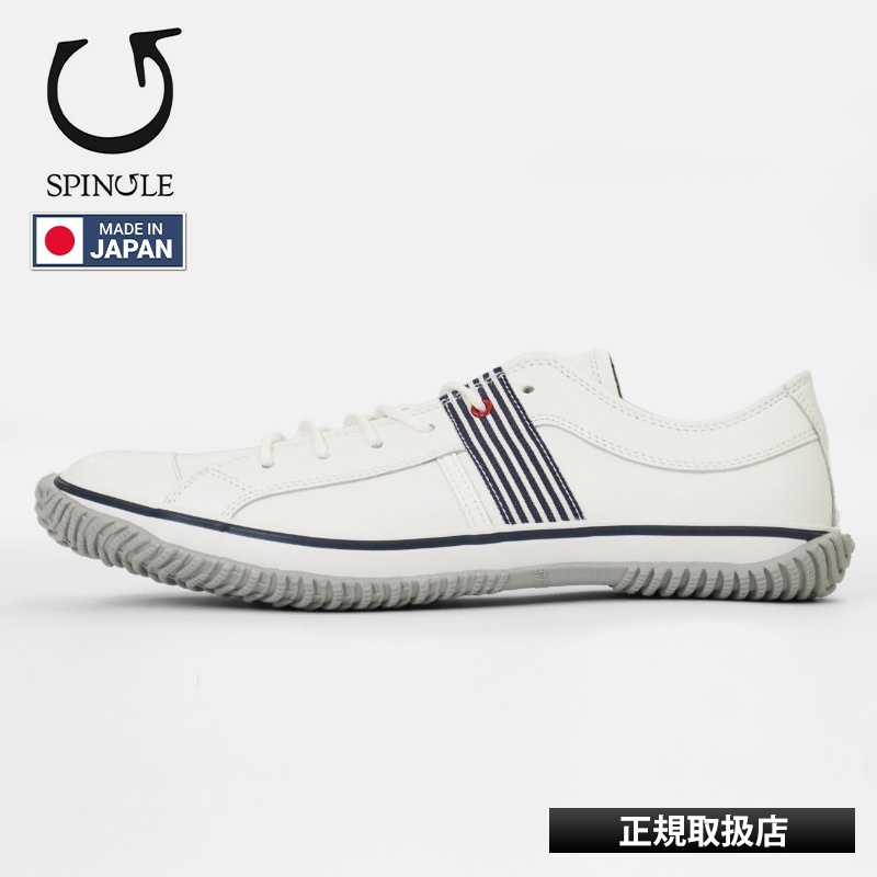 スピングル SPINGLE スニーカー メンズ サイドライン 日本製 靴 シューズ ホワイト ネイビー SP-168 67 White/Navy | ブランド [正規取扱店]