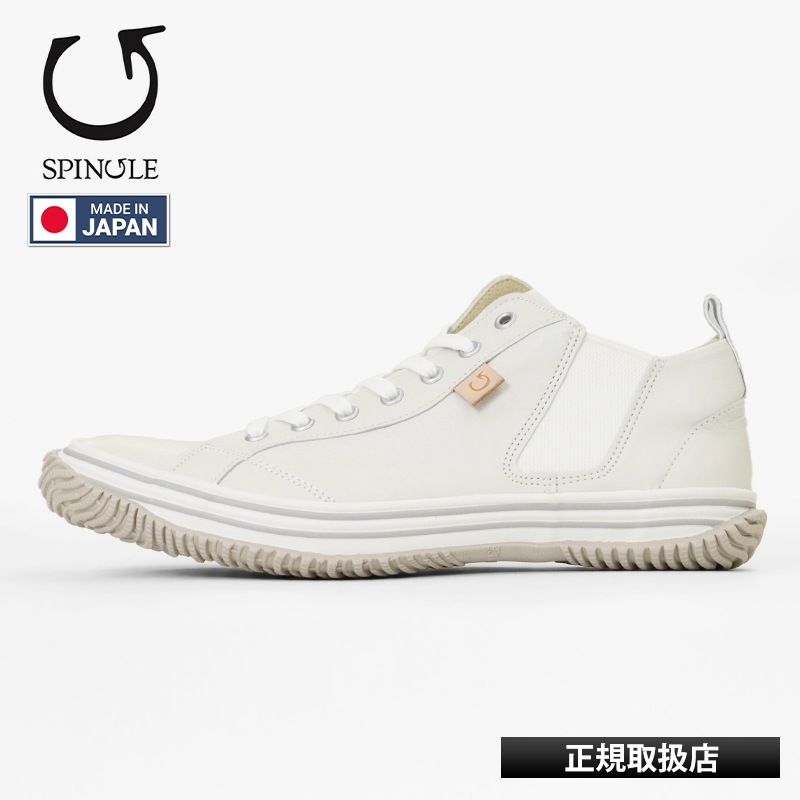 スピングル SPINGLE スニーカー メンズ カンガルーレザー サイドゴア 日本製 靴 シューズ アイボリー SP-442 03 Ivory | ブランド [正規取扱店]