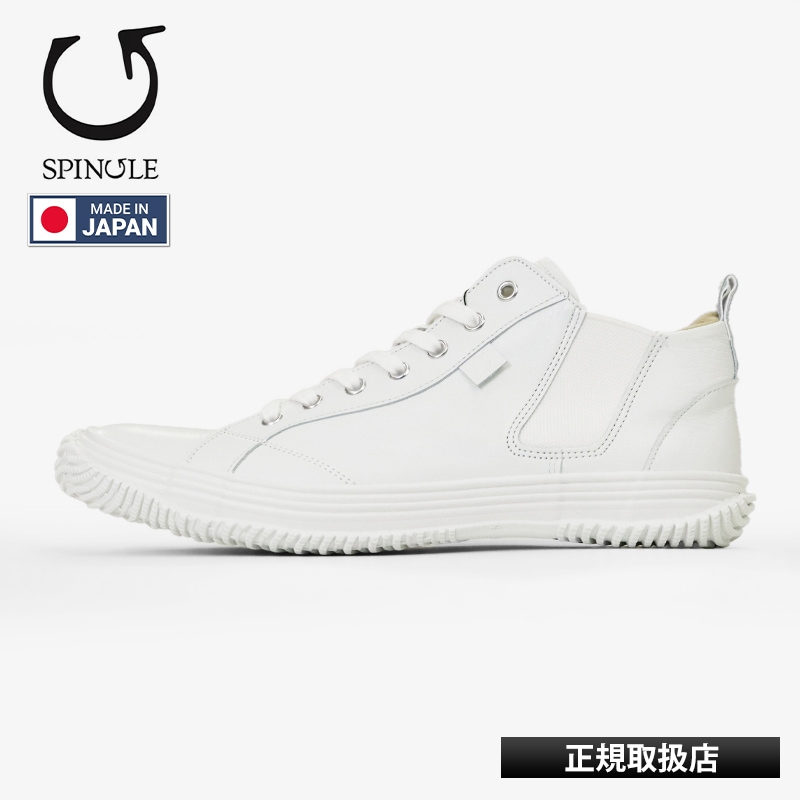 スピングル SPINGLE スニーカー メンズ カンガルーレザー サイドゴア 日本製 靴 シューズ ホワイト SP-442 82 White/White | ブランド [正規取扱店]