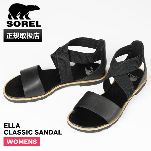 ソレル SOREL サンダル レディース エラ クラシックサンダル ELLA CLASSIC SANDAL フラット ブラック 靴 NL5076 010 Black Black | ブランド [正規取扱店]