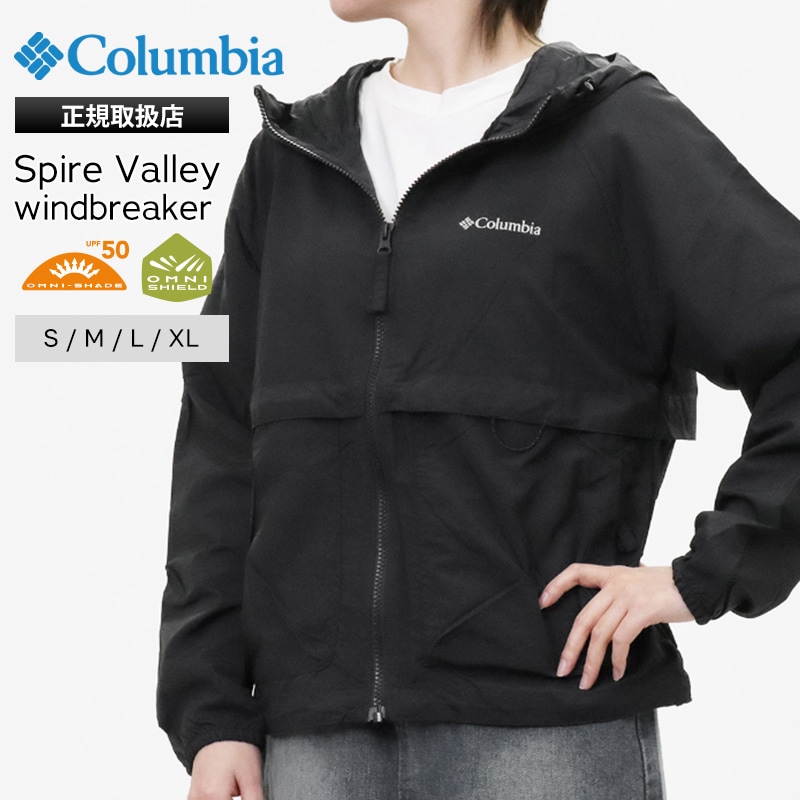 コロンビア Columbia ウィンドブレーカー スパイアーバレー オムニシールド レディース アウター アウトドア ジャケット 撥水 ロゴ S/M/L/XL 2026SS ブラック WR7658 010 | ブランド [正規取扱店]