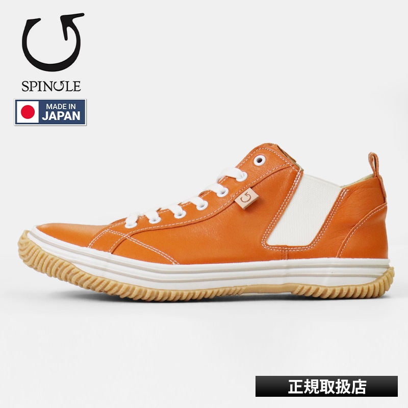 スピングル SPINGLE スニーカー メンズ カンガルーレザー サイドゴア 日本製 靴 シューズ 2026年春夏新作 2026SS オレンジ ベージュ SP-442 270 Orange/Beige | ブランド [正規取扱店]