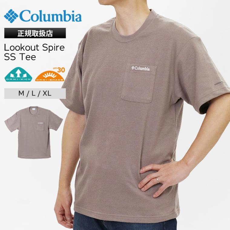 コロンビア Columbia Tシャツ 半袖 Lookout Spire SS Tee ルックアウト スパイア ショートスリーブ メンズ クルーネック 胸ポケット トップス 2026年春夏新作 2026SS 無地 ロゴ M/L/XL PG7856 254 Iron | ブランド [正規取扱店]