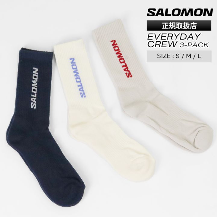 サロモン SALOMON ソックス EVERYDAY CREW 3-PACK 3足セット メンズ レディース 靴下 2026年春夏新作 2026SS ロゴ M/L LC2911100 | ブランド [正規取扱店]