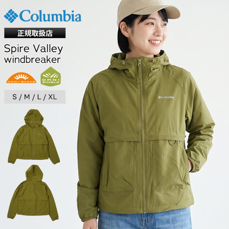 コロンビア Columbia ウィンドブレーカー スパイアーバレー オムニシールド レディース アウター アウトドア パーカー ジャケット 撥水 ロゴ S/M/L/XL 2026SS 新作 グリーン WR7658 379 | ブランド [正規取扱店]