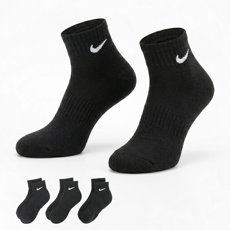 ナイキ NIKE ソックス 3足組 エブリデイ クッションド 3P 靴下 ユニセックス トレーニング アンクルソックス ロゴ ブラック ホワイト SX7667 010 | ブランド [正規取扱店]