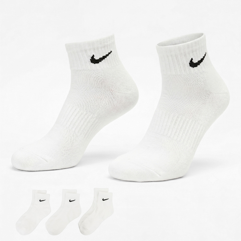 ナイキ NIKE ソックス 3足組 エブリデイ クッションド 3P 靴下 ユニセックス トレーニング アンクルソックス ロゴ ホワイト ブラック SX7667 100 | ブランド [正規取扱店]