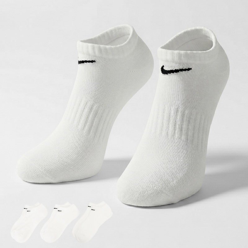 ナイキ NIKE ソックス 3足組 エブリデイ クッションド 3P 靴下 ユニセックス トレーニング ノーショウソックス スニーカー丈 アンクルソックス ロゴ ホワイト ブラック SX7673 100 | ブランド [正規取扱店]
