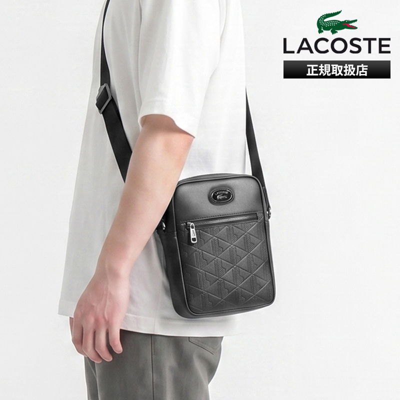 ラコステ LACOSTE ショルダーバッグ モノグラム ミニショルダー メンズ レディース 縦型 スクエア 斜め掛け 軽量 ロゴ 2026年秋冬 新作 NH4486MR | ブランド [正規取扱店]