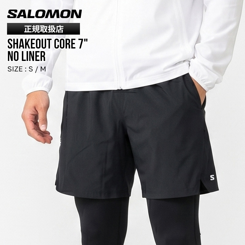 サロモン SALOMON ショートパンツ メンズ SHAKEout CORE 7 NO LINER 7インチ ショーツ ライナーなし スポーツ ストレッチ ランニングウェア 2026年秋冬 新作 S/M ディープブラック LC2450800 | ブランド [正規取扱店]