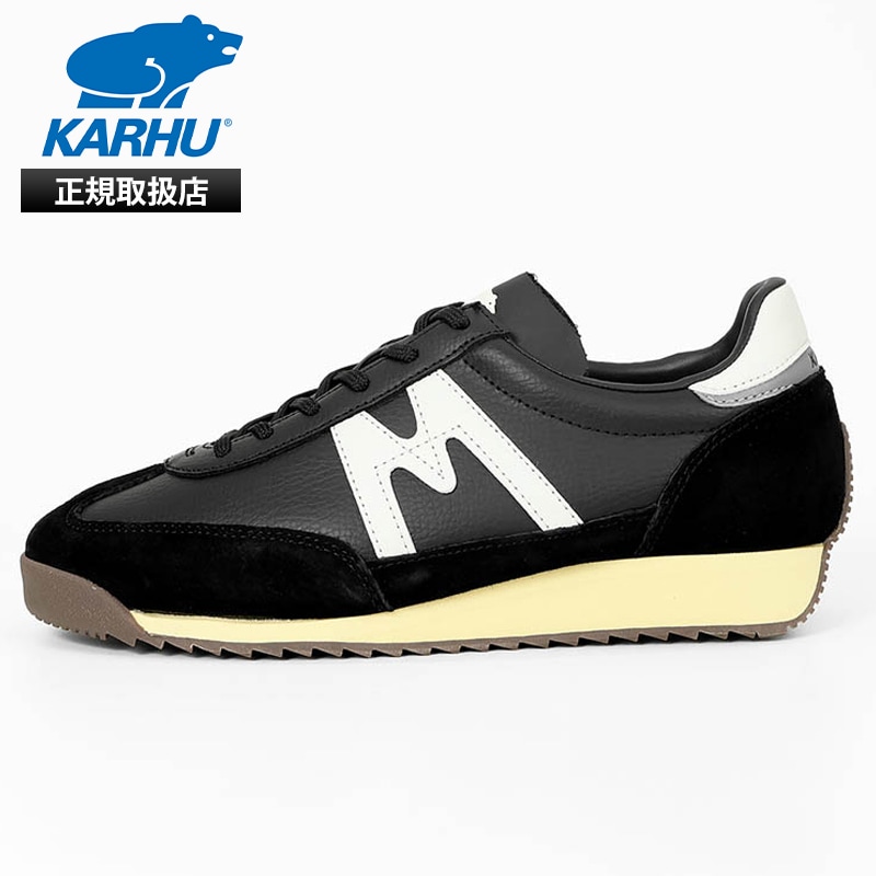カルフ KARHU スニーカー メンズ レディース メスタリ MESTARI 76 靴 スエード エアクッション カジュアル スポーティー 軽量 ロゴ 2026年秋冬 新作 ジェットブラック KH805107 Jet Black/Blanc de Blanc | ブランド [正規取扱店]