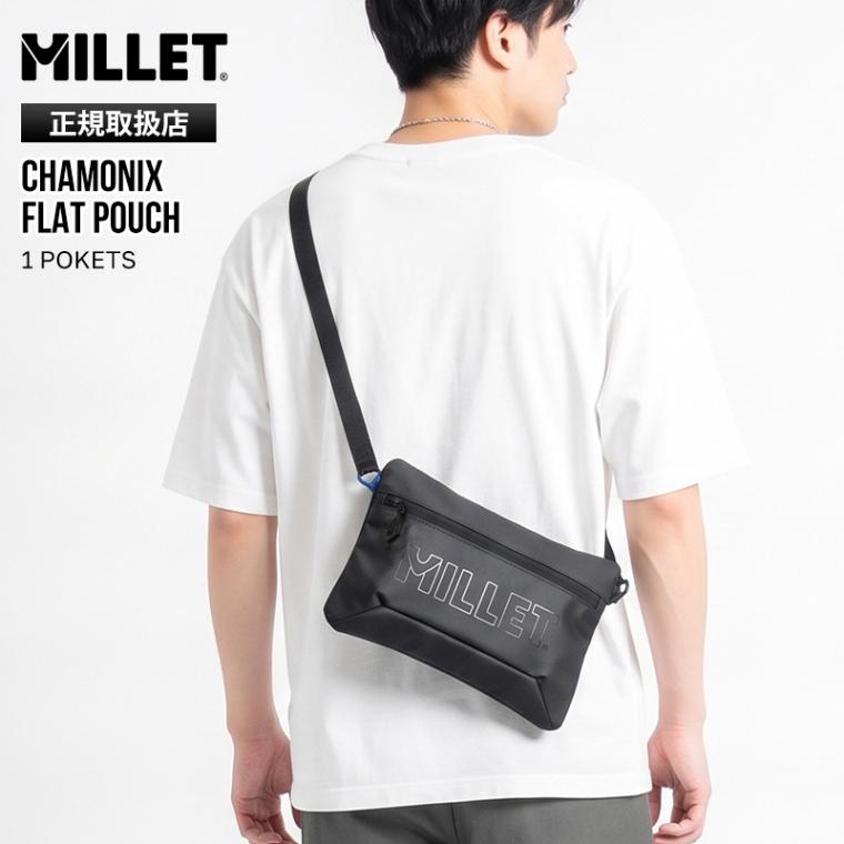 ミレー MILLET ショルダーバッグ CHAMONIX FLAT POUCH シャモニー フラットポーチ サコッシュ スクエア メンズ レディース 斜め掛け アウトドア 軽量 ロゴ 無地 2026年秋冬 新作 MIS10023 | ブランド [正規取扱店]