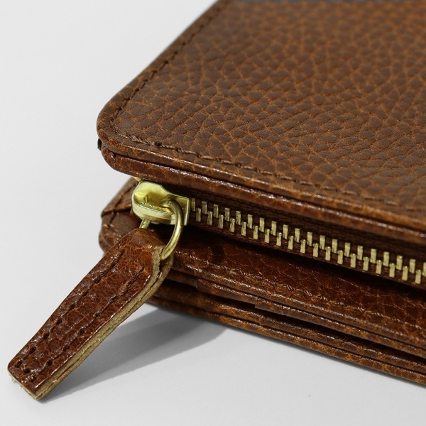 ブラック☆MiddleLeatherWalletミドルウォレット✮フラップ全縫い MIDDLE WALLET 01 | Casoworks