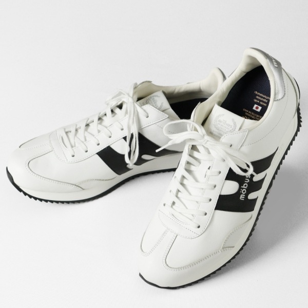 モーブス mobus スニーカー メンズ ヤン JAN ホワイト WHITE/BLACK 靴 日本製 2025SS MJ-2410-1020 01 | ブランド [正規取扱店]