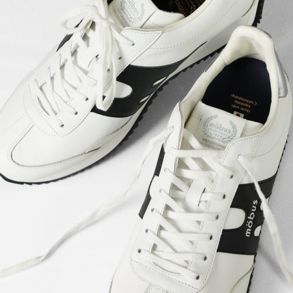モーブス mobus スニーカー メンズ ヤン JAN ホワイト WHITE/BLACK 靴 日本製 2025SS MJ-2410-1020 01 | ブランド [正規取扱店]