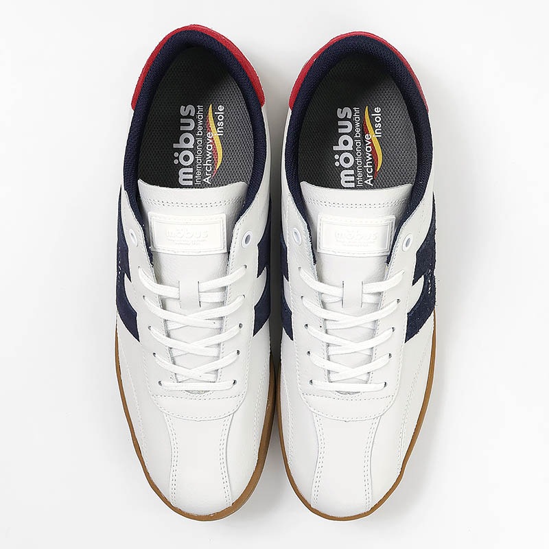 モーブス mobus スニーカー メンズ ニューミュンスター NEW MUNSTER ホワイト WHITE/NAVY/DK.RED 靴 2025SS M-2101T-1080 14 | ブランド [正規取扱店]