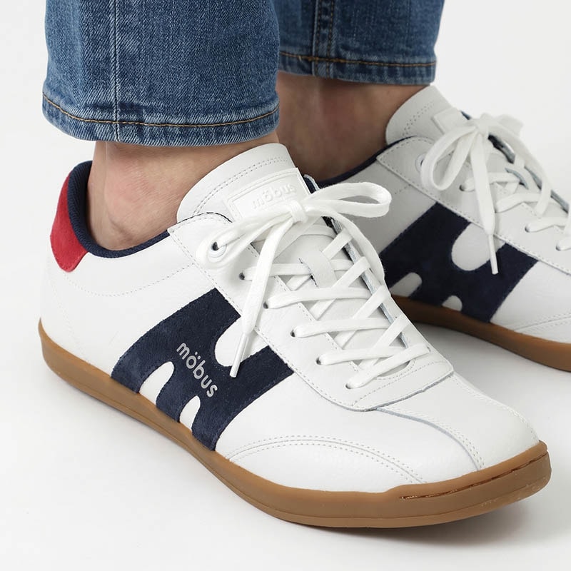 モーブス mobus スニーカー メンズ ニューミュンスター NEW MUNSTER ホワイト WHITE/NAVY/DK.RED 靴 2025SS M-2101T-1080 14 | ブランド [正規取扱店]