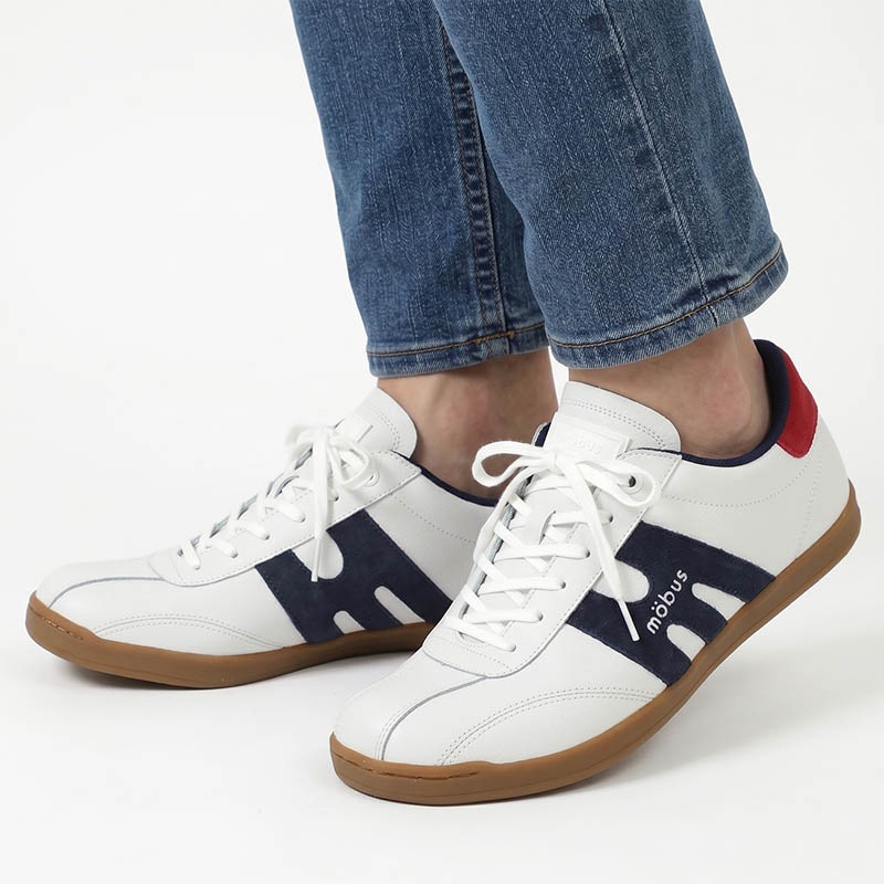 モーブス mobus スニーカー メンズ ニューミュンスター NEW MUNSTER ホワイト WHITE/NAVY/DK.RED 靴 2025SS M-2101T-1080 14 | ブランド [正規取扱店]