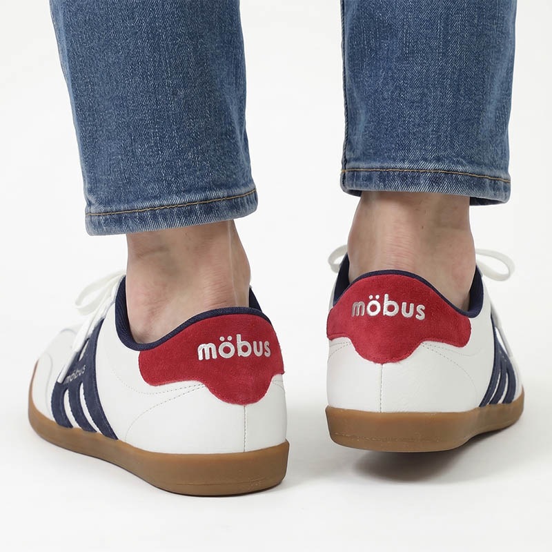 モーブス mobus スニーカー メンズ ニューミュンスター NEW MUNSTER ホワイト WHITE/NAVY/DK.RED 靴 2025SS M-2101T-1080 14 | ブランド [正規取扱店]