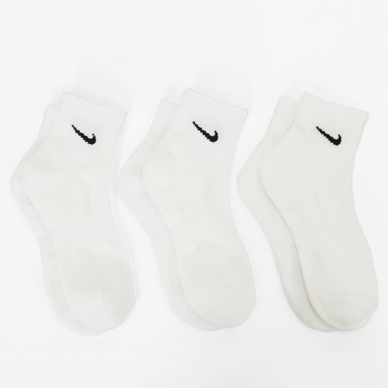 ナイキ NIKE ソックス 3足組 エブリデイ クッションド 3P 靴下 ユニセックス トレーニング アンクルソックス ロゴ ホワイト ブラック SX7667 100 | ブランド [正規取扱店]