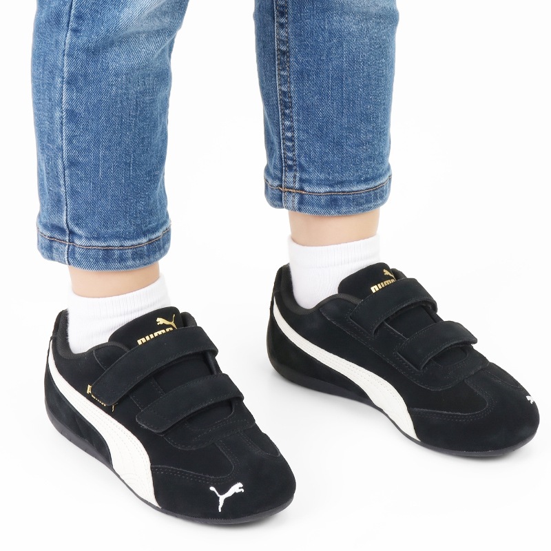 プーマ PUMA キッズ スニーカー スピードキャット SPEEDCAT OG V PS キッズシューズ ジュニア 男の子 女の子 子供 マジックテープ レザー 牛革 靴 刺繍 軽量 スポーティー 2026年秋冬 新作 405960 | ブランド [正規取扱店]