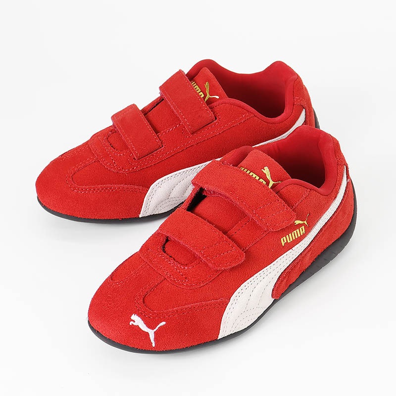 プーマ PUMA キッズ スニーカー スピードキャット SPEEDCAT OG V PS キッズシューズ ジュニア 男の子 女の子 子供 マジックテープ レザー 牛革 靴 刺繍 軽量 スポーティー 2026年秋冬 新作 405960 | ブランド [正規取扱店]