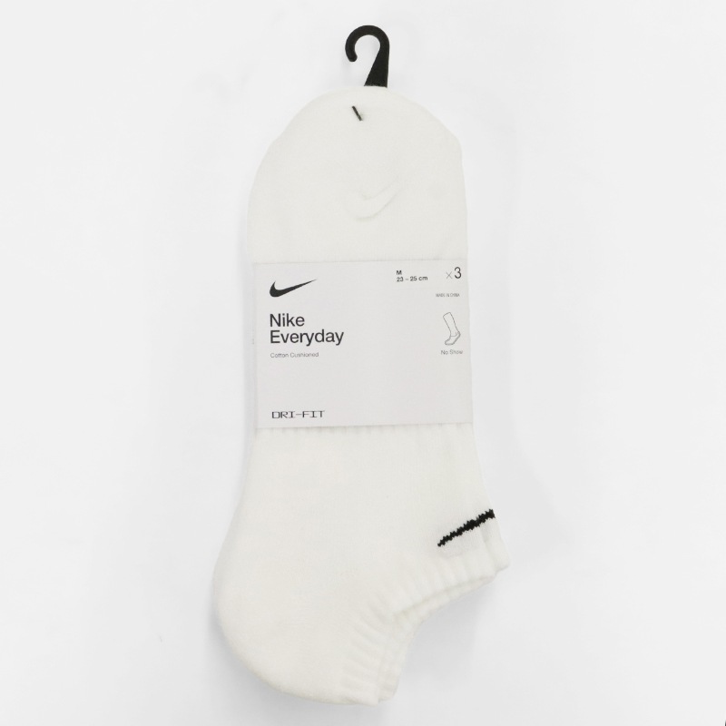 ナイキ NIKE ソックス 3足組 エブリデイ クッションド 3P 靴下 ユニセックス トレーニング ノーショウソックス スニーカー丈 アンクルソックス ロゴ ホワイト ブラック SX7673 100 | ブランド [正規取扱店]