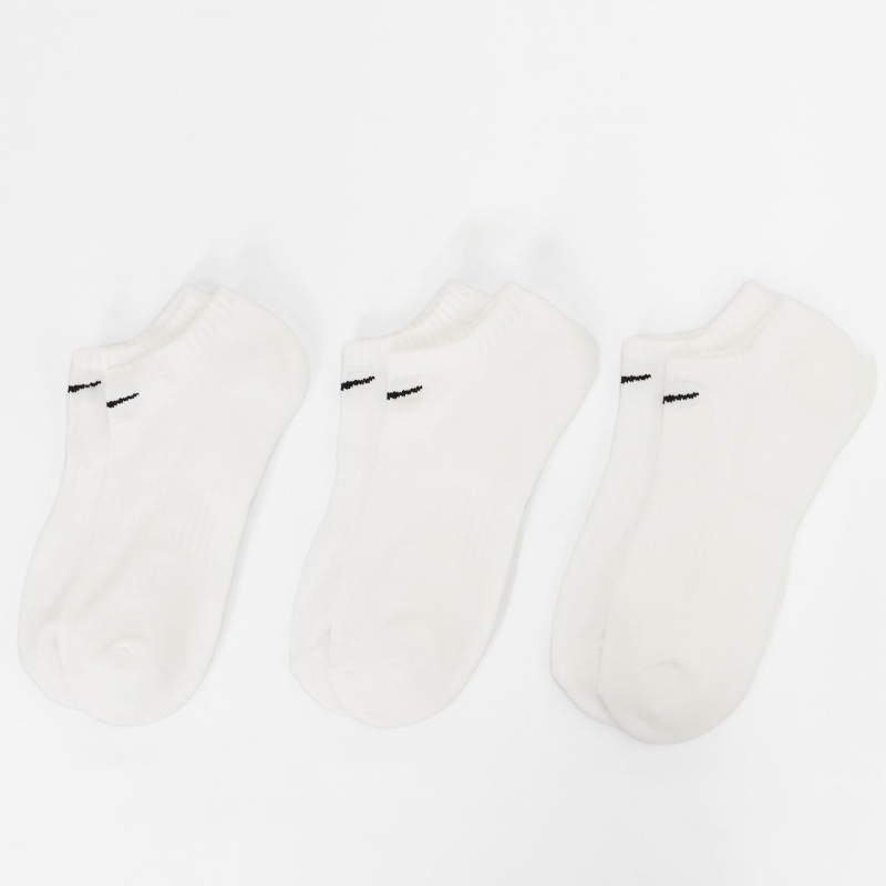 ナイキ NIKE ソックス 3足組 エブリデイ クッションド 3P 靴下 ユニセックス トレーニング ノーショウソックス スニーカー丈 アンクルソックス ロゴ ホワイト ブラック SX7673 100 | ブランド [正規取扱店]