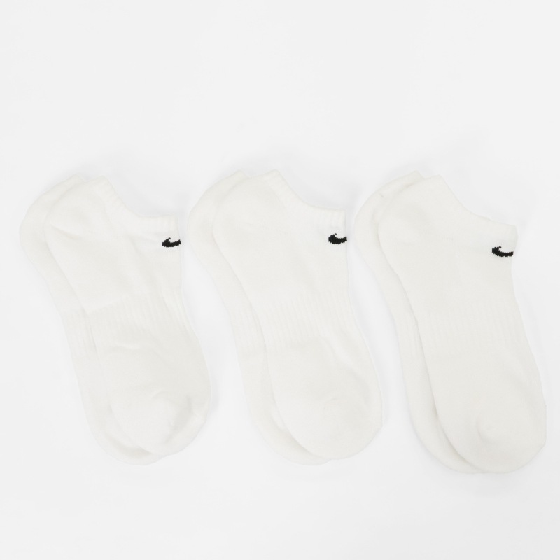 ナイキ NIKE ソックス 3足組 エブリデイ クッションド 3P 靴下 ユニセックス トレーニング ノーショウソックス スニーカー丈 アンクルソックス ロゴ ホワイト ブラック SX7673 100 | ブランド [正規取扱店]