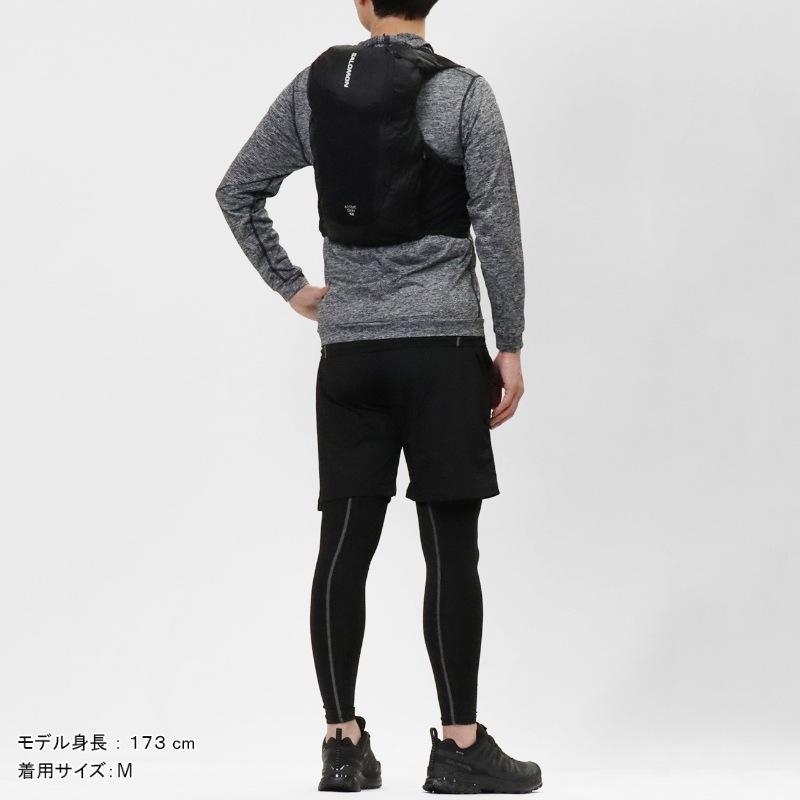 サロモン SALOMON ランニングベスト ユニセックス ACTIVE SKIN 12 フラスク付 トレイルランニング リュック バックパック ハイドレーションバッグ 2026SS M/L 12L LC2177400 ブラック メタル | ブランド [正規取扱店]