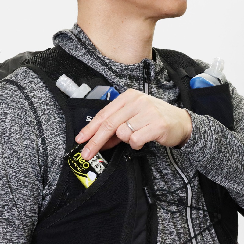 サロモン SALOMON ランニングベスト ユニセックス ACTIVE SKIN 12 フラスク付 トレイルランニング リュック バックパック ハイドレーションバッグ 2026SS M/L 12L LC2177400 ブラック メタル | ブランド [正規取扱店]