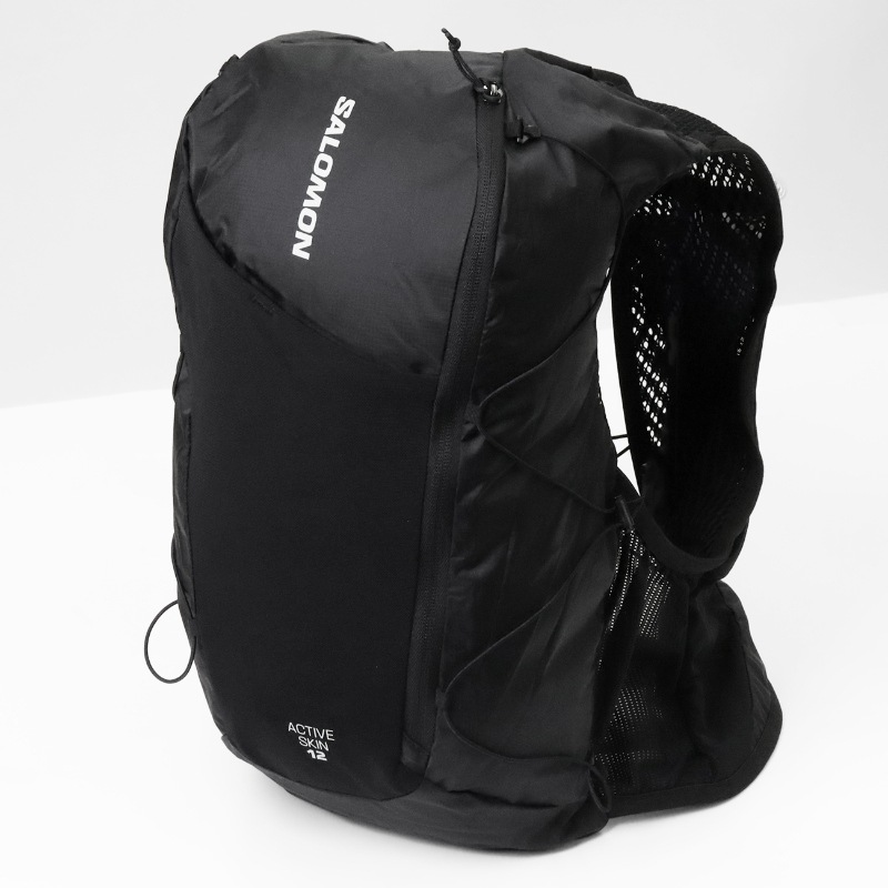 サロモン SALOMON ランニングベスト ユニセックス ACTIVE SKIN 12 フラスク付 トレイルランニング リュック バックパック ハイドレーションバッグ 2026SS M/L 12L LC2177400 ブラック メタル | ブランド [正規取扱店]