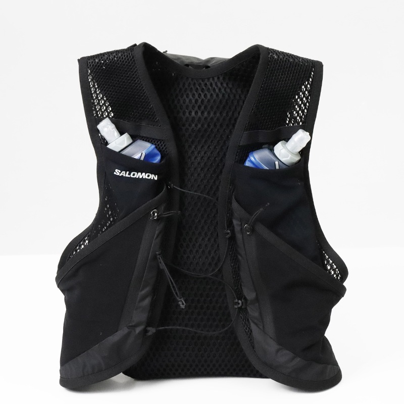 サロモン SALOMON ランニングベスト ユニセックス ACTIVE SKIN 12 フラスク付 トレイルランニング リュック バックパック ハイドレーションバッグ 2026SS M/L 12L LC2177400 ブラック メタル | ブランド [正規取扱店]