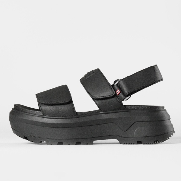 ハンター HUNTER サンダル メンズ レディース シティ リベル レザー ヒール ストラップ サンダル CITY REBEL LEATHER HEEL STRAP SANDAL ブラック BLACK 靴 UFD3110LEA-BLK | ブランド [正規取扱店]