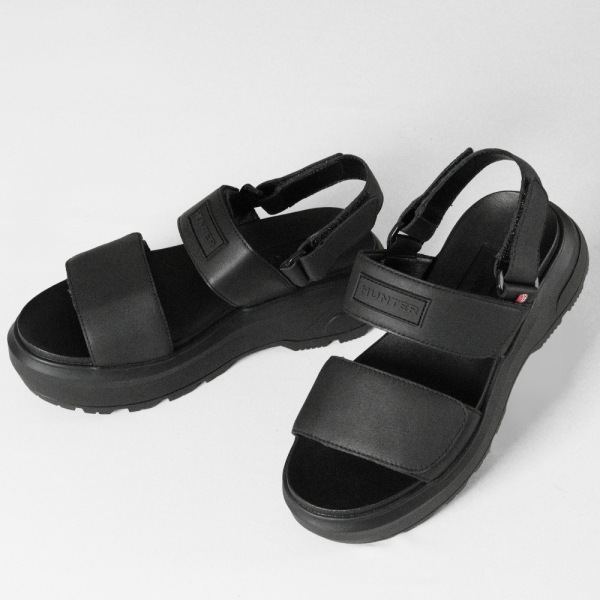 ハンター HUNTER サンダル メンズ レディース シティ リベル レザー ヒール ストラップ サンダル CITY REBEL LEATHER HEEL STRAP SANDAL ブラック BLACK 靴 UFD3110LEA-BLK | ブランド [正規取扱店]