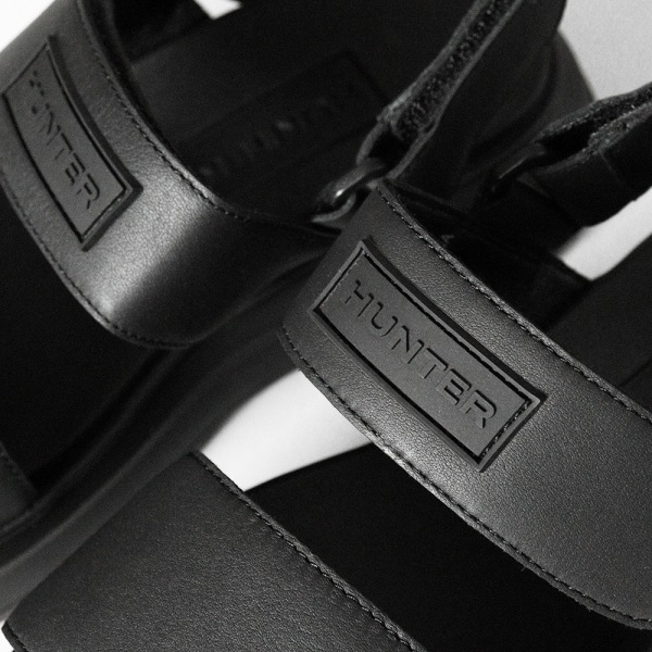 ハンター HUNTER サンダル メンズ レディース シティ リベル レザー ヒール ストラップ サンダル CITY REBEL LEATHER HEEL STRAP SANDAL ブラック BLACK 靴 UFD3110LEA-BLK | ブランド [正規取扱店]