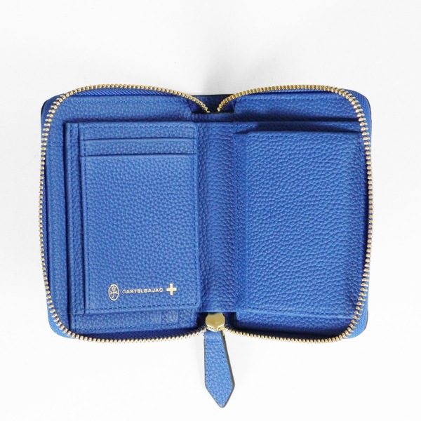 カステルバジャック CASTELBAJAC 二つ折り財布 CANNELE カヌレ メンズ レディース  ラウンドファスナー ミニウォレット 中ベラ付き レザー ロゴ 各色 035623 | ブランド [正規取扱店]